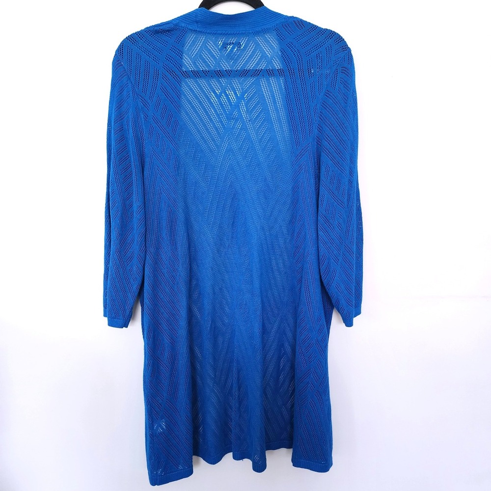Croft & Barrow Womens 1X Knit Open Front Cardigan Snorkel Blue NWT Preppy Comfy - Picture 2 of 8